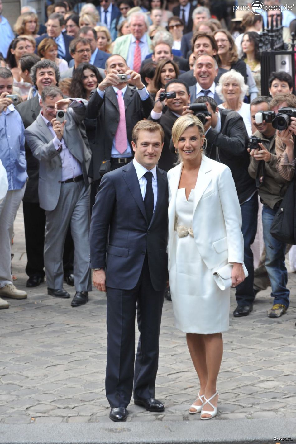 Renaud Capuçon et Laurence Ferrari lors de leur mariage, à ...