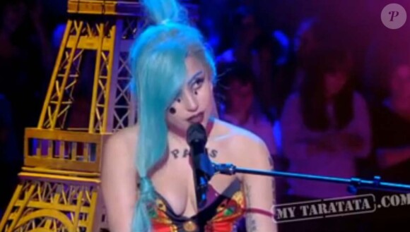 Lady Gaga sur le plateau de Taratata, le 13 juin 2011. L'émisison a été diffusé sur France 4 le 28 juin.