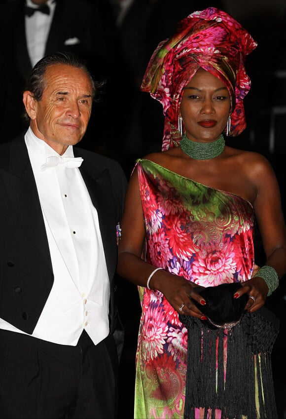 Jacky Ickx et son épouse lors du dîner de mariage du Prince Albert et de la Princesse Charlene au Casino de Monaco, le 2 juillet 2011