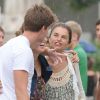 Maria Shriver et ses enfants, à Barcelone, le 4 juillet 2011.