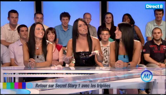 Les triplés, gagnantes de Secret Story en 2007, sur le plateau de Morandini ! sur Direct 8 !