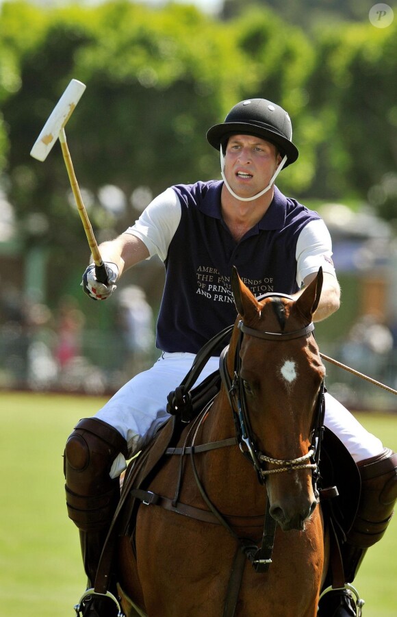 Le prince William remporté un match de polo à but caritatif à Santa Monica. Le 9 juillet 2011. 
