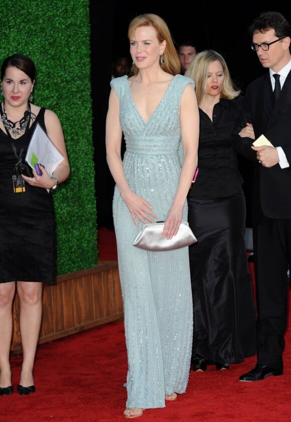 Nicole Kidman, étincelante de beauté pour assister à  la soirée des BAFTAs à Los Angeles, en l'honneur du prince William et de  son épouse, Kate Middleton. Le 9 juillet 2011
