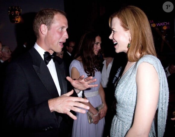 Le prince William et Kate Middleton ont rencontré les vedettes d'Hollywood lors des BAFTAs à Los Angeles le 9 juillet 2011. Ici, avec Nicole Kidman