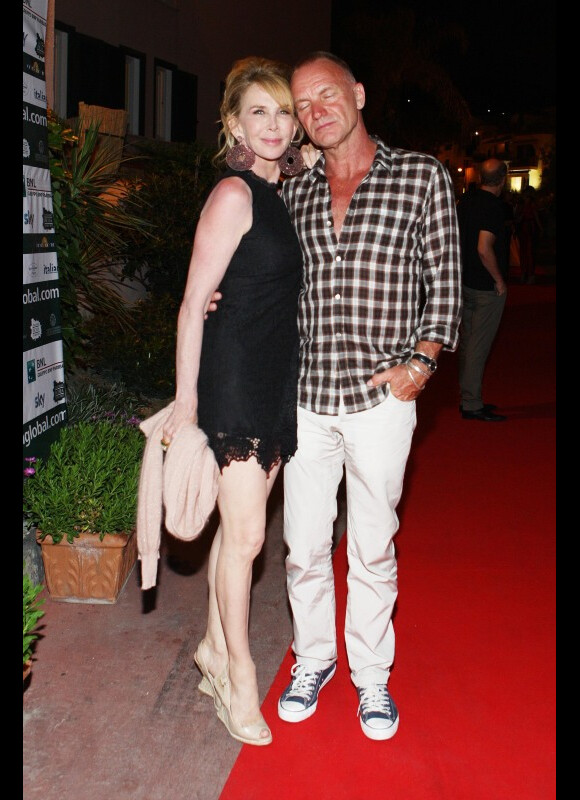 Sting et sa femme Trudie Styler, amoureux en Italie au festival du film d'Isachia