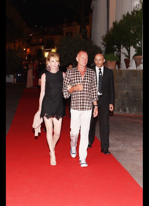 Sting et sa femme Trudie Styler en Italie au festival du film d'Isachia