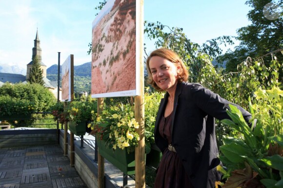 La présentatrice télé Cendrine Dominguez pour la première édition du Festival de photo de Mont-Blanc à Saint-Gervais le 15 juillet 2011