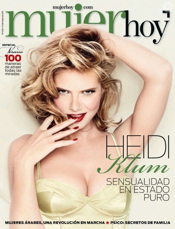 La sexy Heidi Klum en couverture du magazine espagnol Mujer Hoy, sortie le 21 mai 2011.