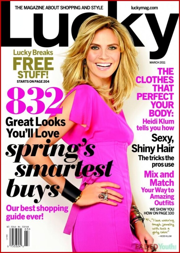 La jolie Heidi Klum en couverture du magazine Lucky. Mars 2011.