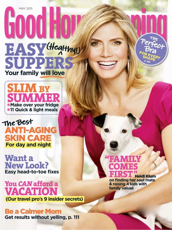 Heidi Klum en couverture du magazine américain Good Housekeeping de mai 2011.