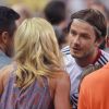 La présentatrice télé Kelly Ripa avec son mari Mark Consuelos et ses enfants lors du match entre les MLS All Stars et Manchester United le 27 juillet 2011 à New York.