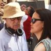 Woody Allen tourne le film Bop Decameron à Rome, le 29 juillet 2011. Son épouse Soon-Yi lui a rendu visite sur le tournage.
