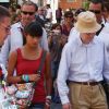 Woody Allen tourne le film Bop Decameron à Rome, le 29 juillet 2011. Son épouse et leur fille Bechet lui ont rendu visite sur le tournage.