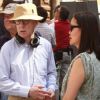 Woody Allen tourne le film Bop Decameron à Rome, le 29 juillet 2011. Son épouse n'a pas hésité à lui rendre visite sur le tournage.