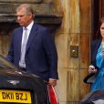  La princesse Eugenie d'York et le prince Adrew au Palace d'Holyroodhouse à Edimbourg après la cérémonie  de mariage  de Mike Tindall et Zara Phillips à Edimbourg le 31 juillet 2011 
 &nbsp; 