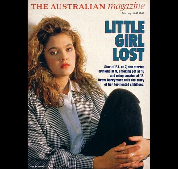 Drew Barrymore racontait son enfance compliqué au magazine australien The Australian Magazine. Janvier 1989.