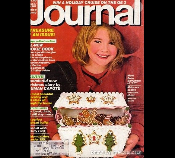 Drew Barrymore à 7 ans, en couverture du magazine Ladies' Home Journal. Décembre 1982.