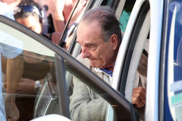 Jacques Chirac dans un restaurant de Saint-Tropez. Le 11 août 2011