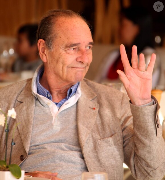 Jacques Chirac dans un restaurant de Saint-Tropez. Le 11 août 2011