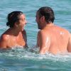 François-Xavier Demaison et sa femme Emmanuelle en vacances à Saint-Tropez le 12 août 2011