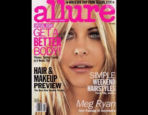 L'actrice Meg Ryan en couverture du magazine Allure pour son numéro de mai 2006.