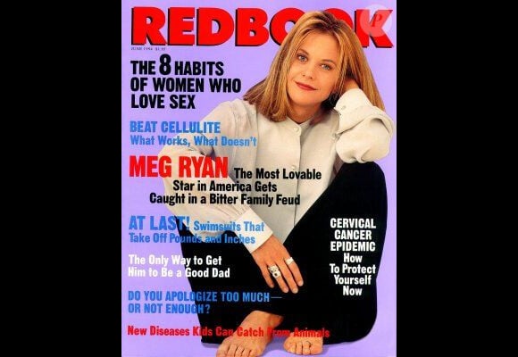 L'actrice Meg Ryan, qui prend son envol pendant les années 90, pose ici en couv' du magazine Redbook pour son numéro de juin 1994.