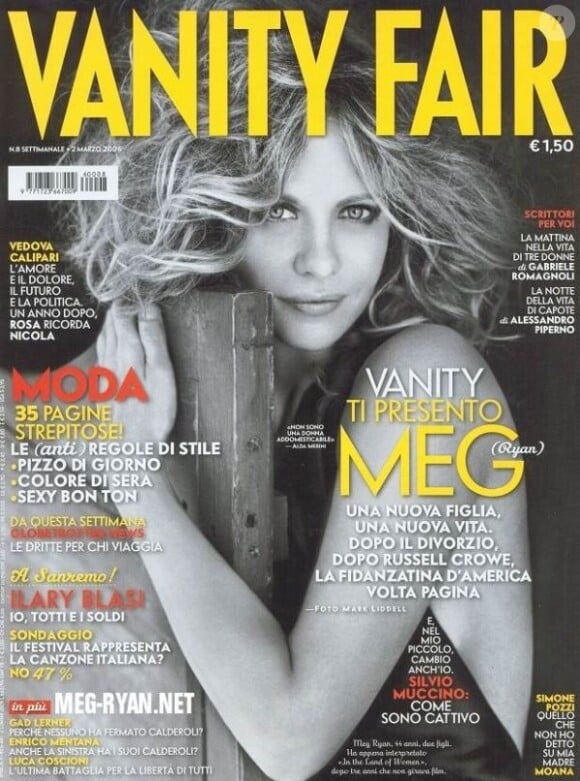 Meg Ryan en couverture de l'édition italienne du magazine Vanity Fair de mars 2006.