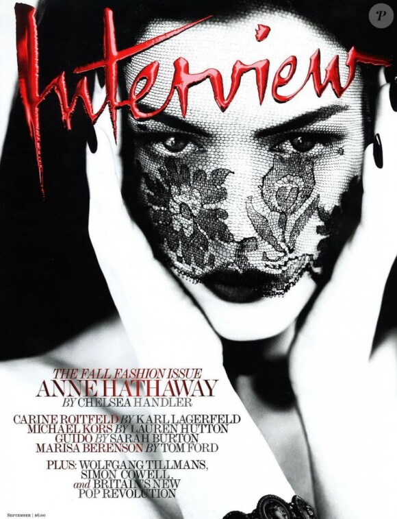 Anne Hathaway en couverture de Interview, de septembre 2011