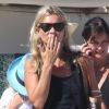 Le top model britannique Kate Moss, tout de noir vêtue, profite de St Tropez où elle y passe des vacances agréables. 17 août 2011.