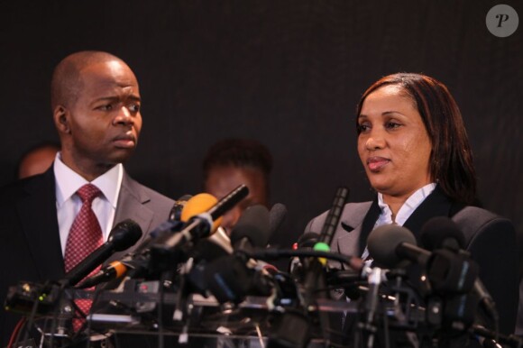 Nafissatou Diallo et son avocat Kenneth Thompson à New York le 28 juillet 2011