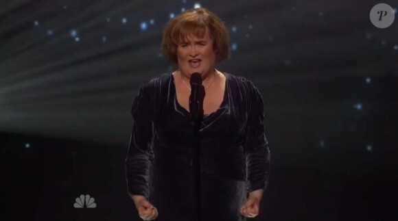 Susan Boyle sur le plateau d'America's Got Talent, le 31 août 2011.