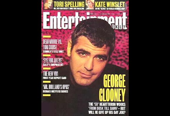 L'acteur George Clooney, en couverture de Entertainment Weekly. 26 janvier 1996.