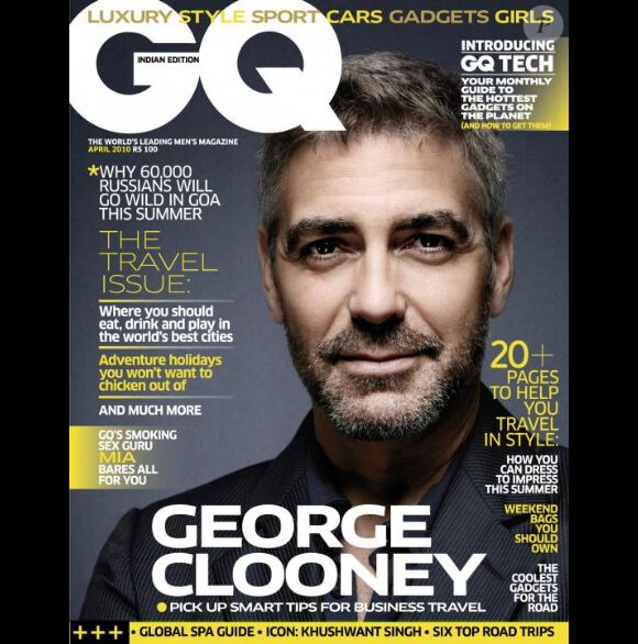 George Clooney posait pour la couverture de GQ India en avril 2010.