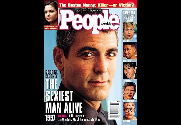 L'homme le plus sexy, devant Brad Pitt, Will Smith et Tom Cruise ? George Clooney a souvent remporté ce titre honorifique, comme en novembre 1997. People Weekly.