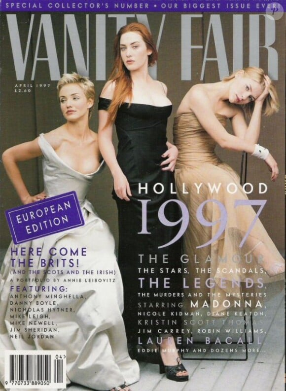 Kate Winslet, entourée de Cameron Diaz et Claire Dens, en couverture du Vanity Fair d'avril 1997.