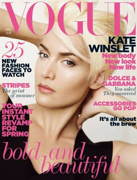 Kate Winslet, en couverture du Vogue UK d'avril 2011.