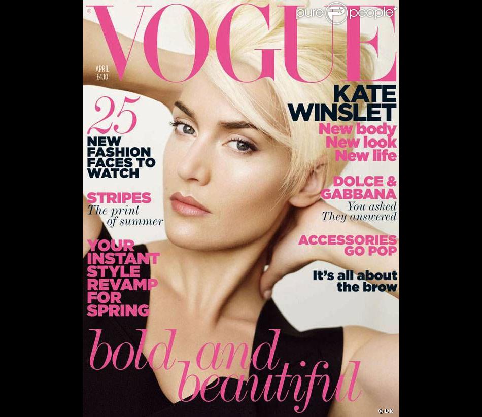 Kate Winslet, en couverture du Vogue UK d'avril 2011. people UK. 