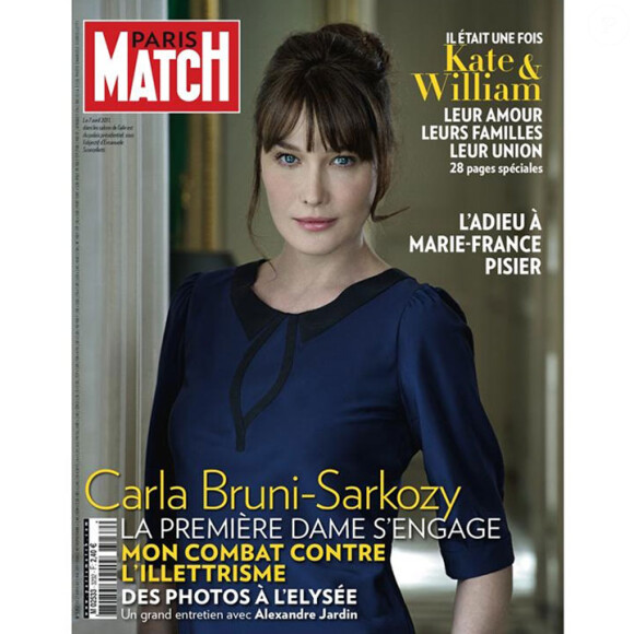 Carla Bruni-Sarkozy se confiait à Paris-Match dans son numéro du 28 avril 2011.