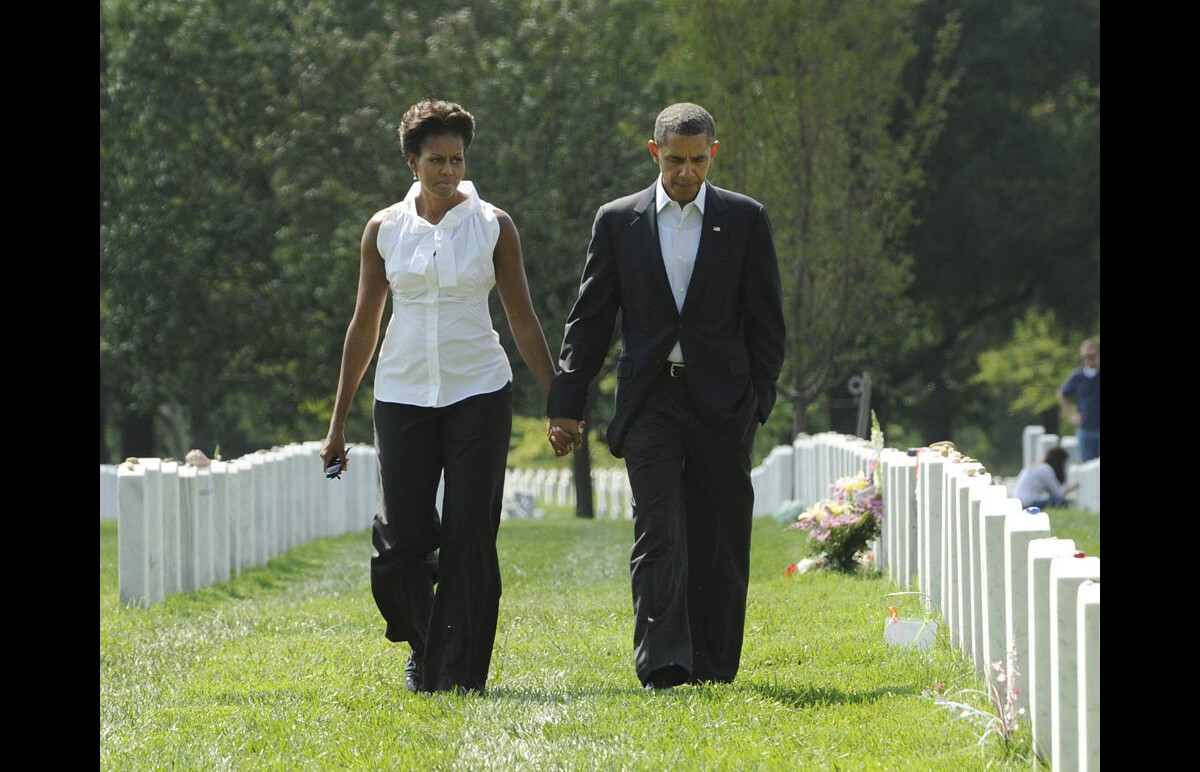 Photo : Barack et Michelle Obama à Washington, lors de la commémoration ...