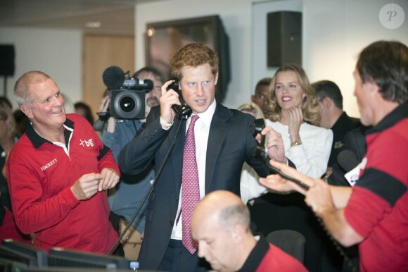 Le prince Harry récolte des fonds pour les victimes du 11 septembre 2001. Le dimanche 11 septembre 2011, à Londres