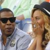 Jay-Z et Beyoncé lors de la finale de l'US Open, à New York, le 12 septembre 2011.