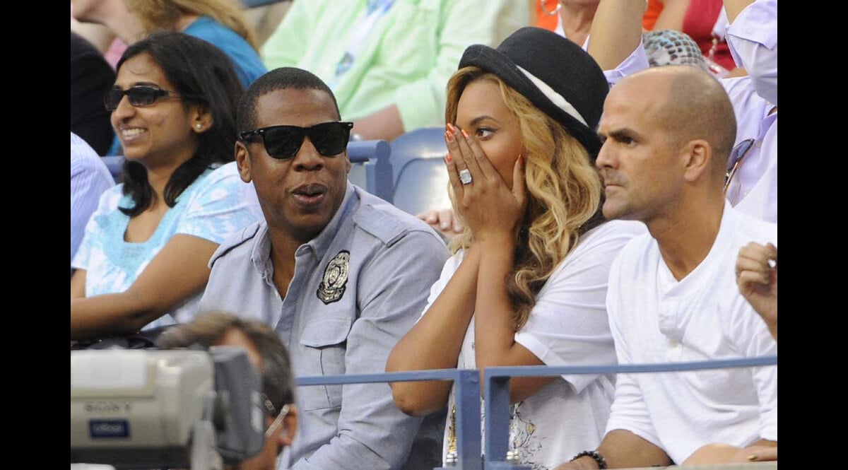 Photo : Jay-Z et Beyoncé lors de la finale de l'US Open, à New York, le ...