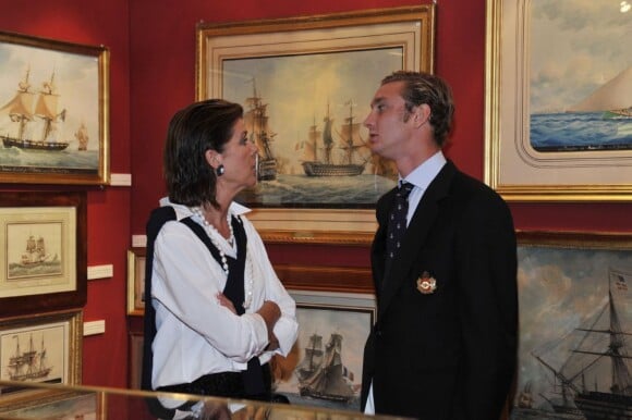 Caroline de Monaco et son fils Pierre Casiraghi lancent la Monaco Classic Week-La Belle Classe. Le 14 septembre 2011