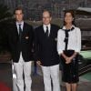 Albert de Monaco, Pierre Casiraghi et Caroline de Monaco au lancement de la Monaco Classic Week-La Belle Classe. Le 14 septembre 2011