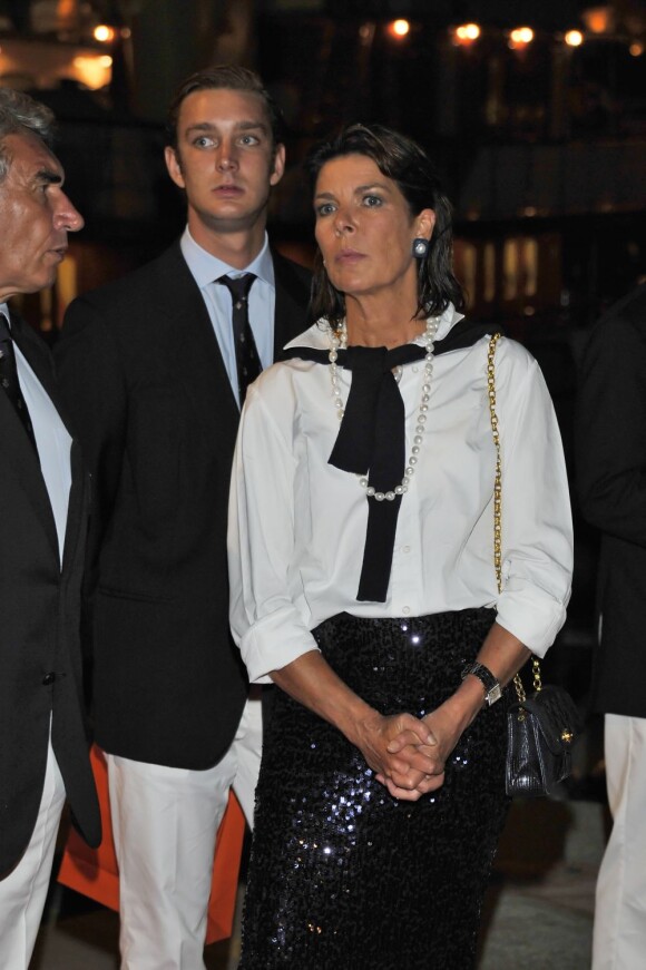 Caroline de Monaco et son fils Pierre lancent la Monaco Classic Week-La Belle Classe. Le 14 septembre 2011