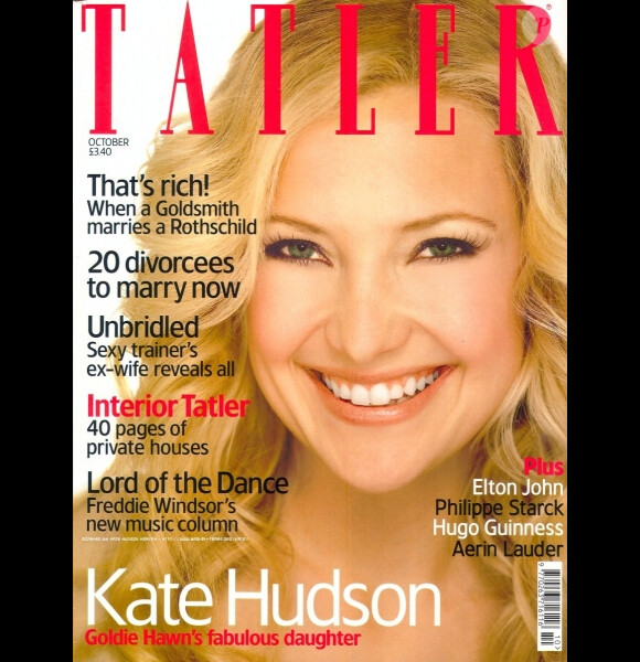 Octobre 2003 : Kate Hudson pose en Une de l'édition britannique du magazine Tatler.
