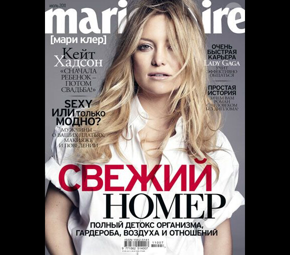 L'actrice Kate Hudson, en une du Marie Claire russe de juillet 2011.