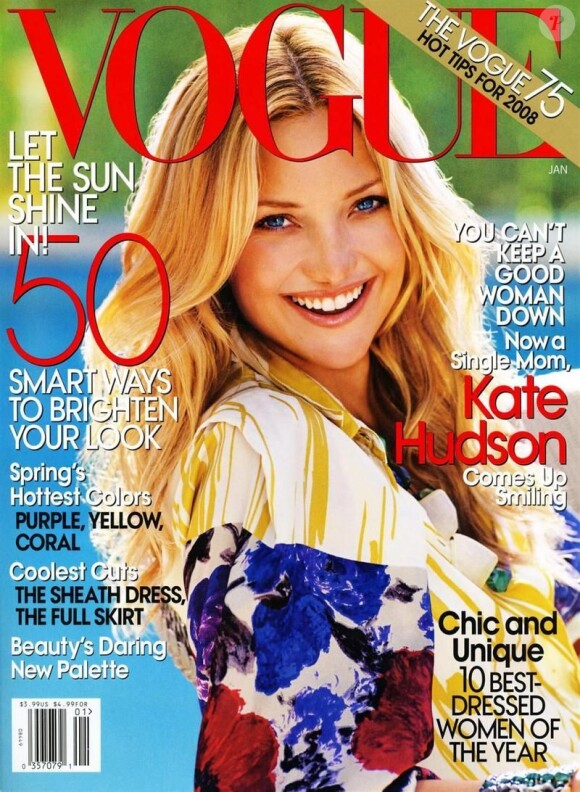 Le légendaire Vogue fait appel à l'actrice Kate Hudson pour réaliser sa Une en janvier 2008.
