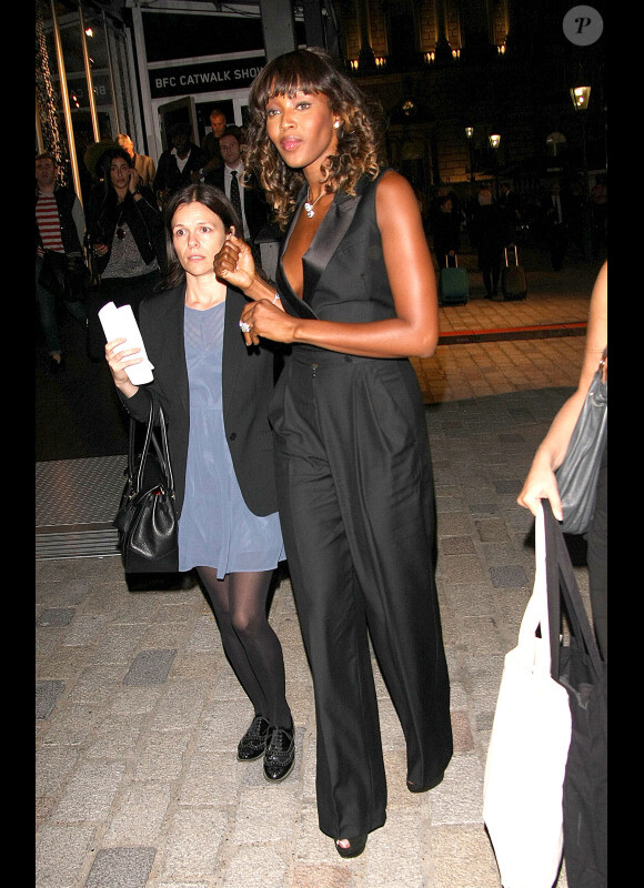 Naomi Campbell au show Toni and Guy lors de la fashion week londonienne le 15 septembre 2011