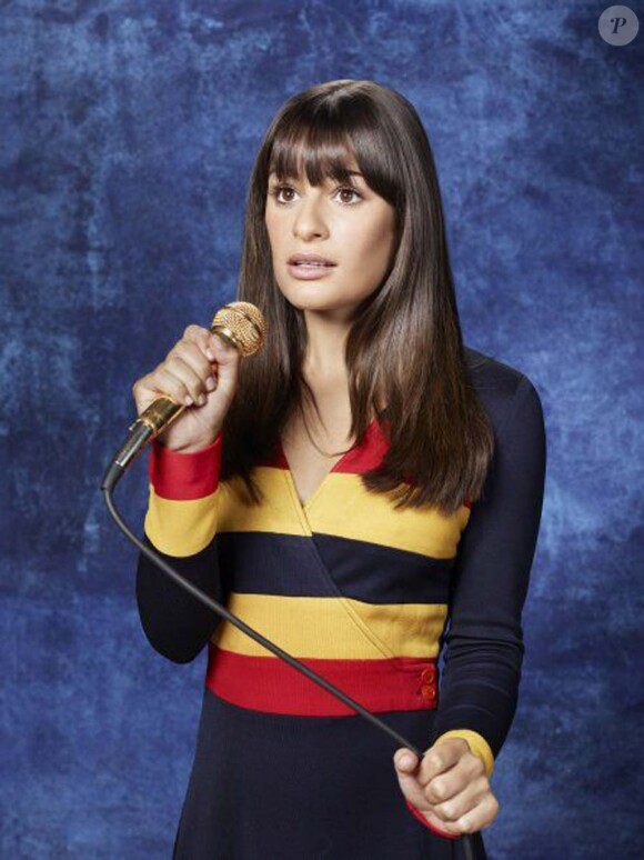 Lea Michele dans le rôle de Rachel Berry pour la saison 3 de Glee, septembre 2011.